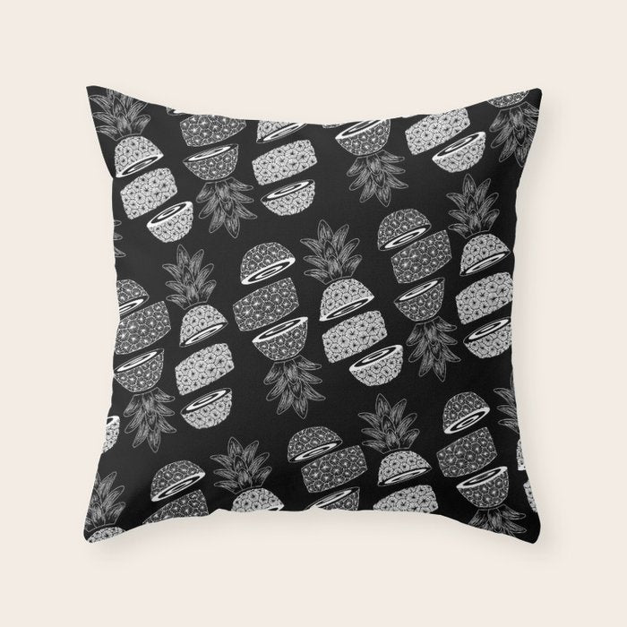 Pineapples (Dark/Sliced) Throw Pillow Gallery Image 6