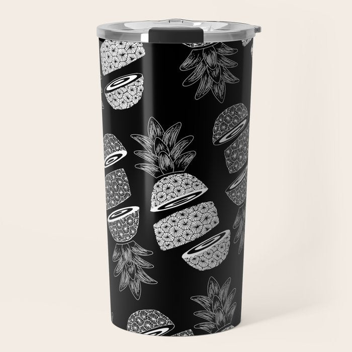 Pineapples (Dark/Sliced) Travel Mug Gallery Image 1