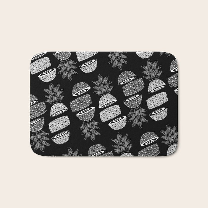 Pineapples (Dark/Sliced) Bath Mat Gallery Image 1