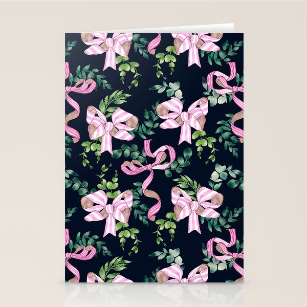 Whimsical Cheerful Bows Plants Stationery Card Gallery Image 2