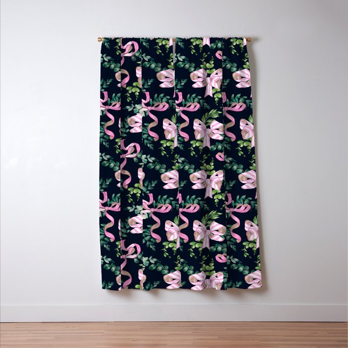 Whimsical Cheerful Bows Plants Window Curtain Gallery Image 3