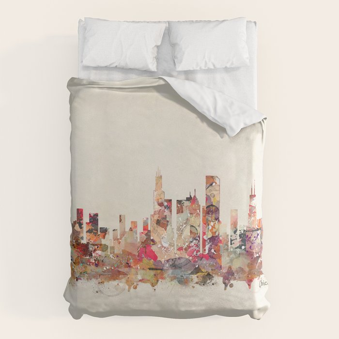 Chicago Illinois skyline Duvet Cover Gallery Image 6