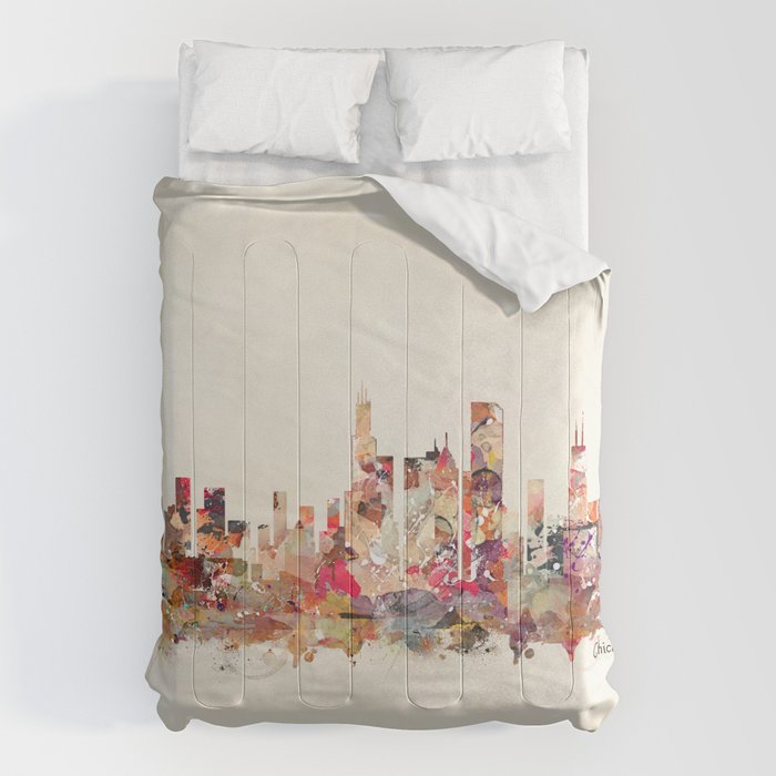 Chicago Illinois skyline Comforter Gallery Image 1