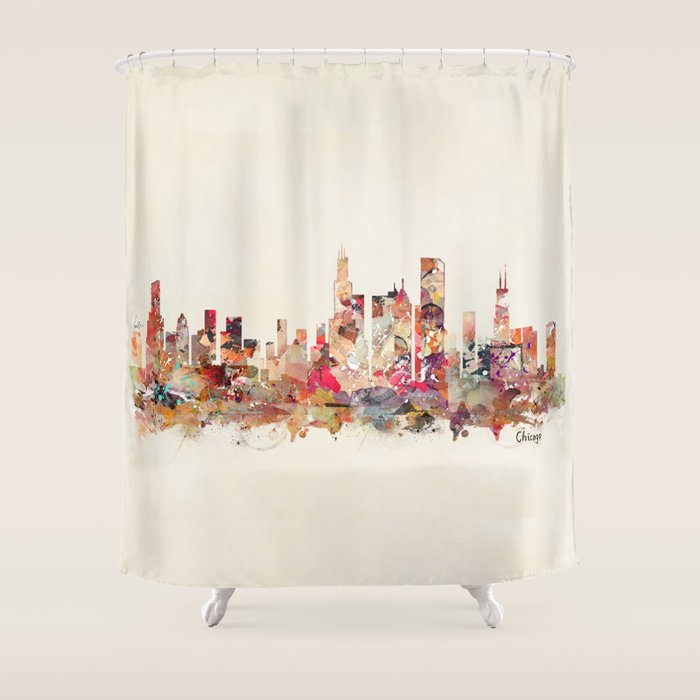 Chicago Illinois skyline Shower Curtain Gallery Image 1
