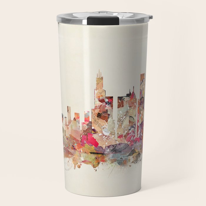 Chicago Illinois skyline Travel Mug Gallery Image 1