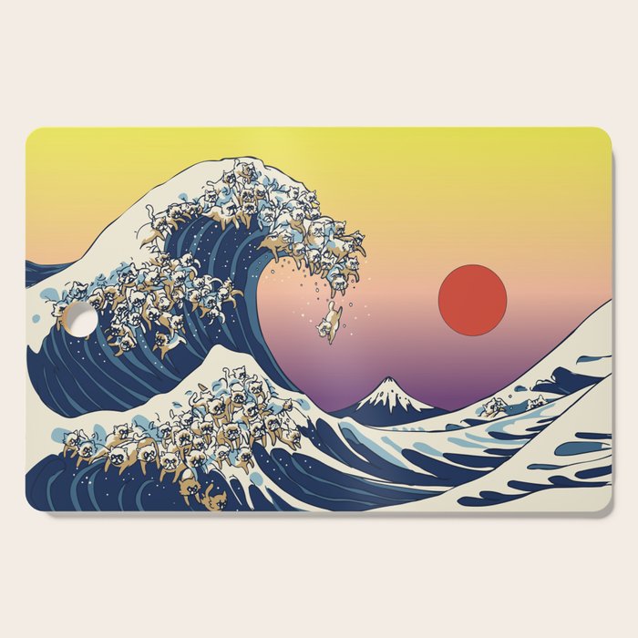 The Great Wave Of  Cat Cutting Board Gallery Image 1