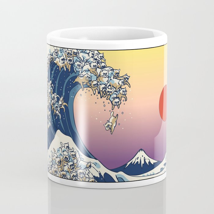 The Great Wave Of  Cat Coffee Mug Gallery Image 4