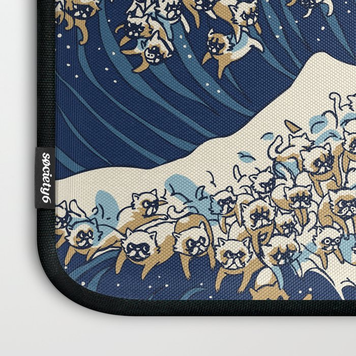 The Great Wave Of  Cat Laptop Sleeve Gallery Image 3