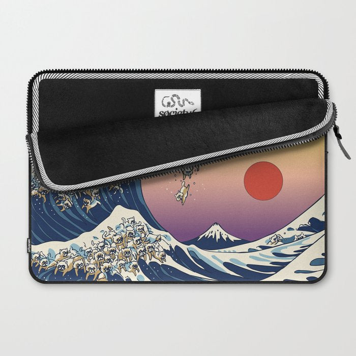 The Great Wave Of  Cat Laptop Sleeve Gallery Image 2