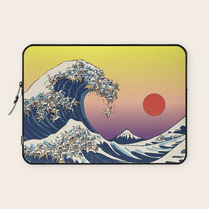 The Great Wave Of  Cat Laptop Sleeve Gallery Image 1