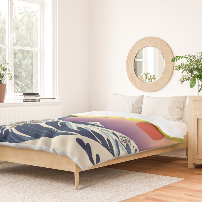 The Great Wave Of  Cat Duvet Cover Gallery Image 2