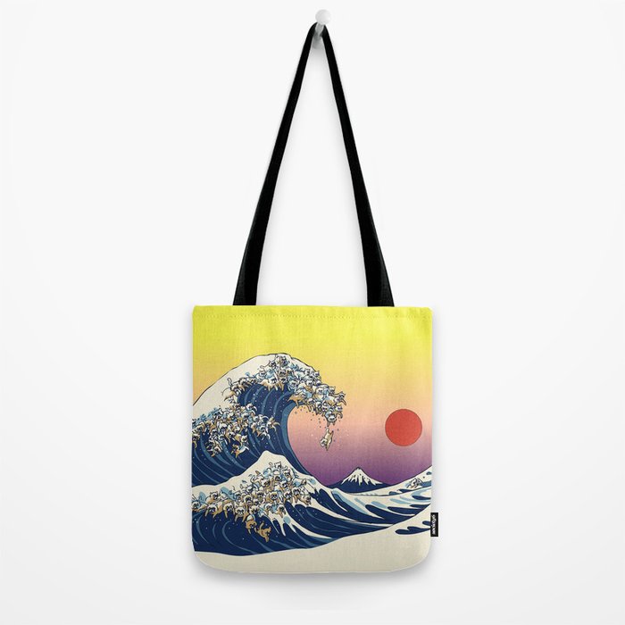 The Great Wave Of  Cat Tote Bag Gallery Image 2