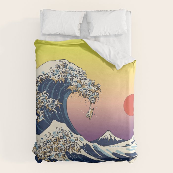 The Great Wave Of  Cat Duvet Cover Gallery Image 6