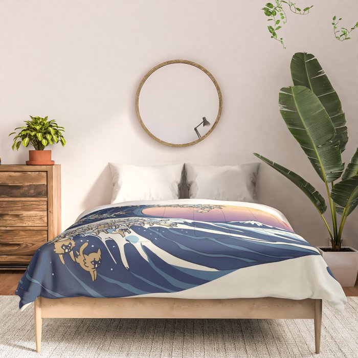 The Great Wave Of  Cat Comforter Gallery Image 3