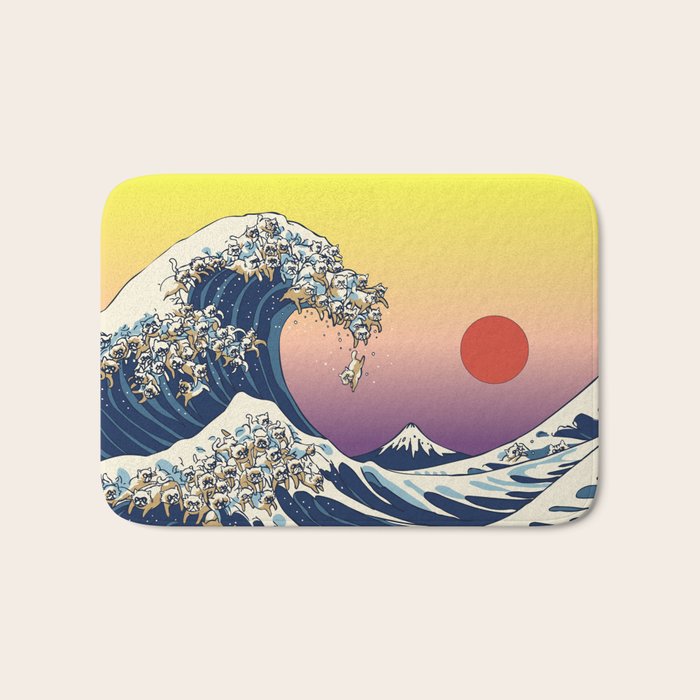 The Great Wave Of  Cat Bath Mat Gallery Image 1