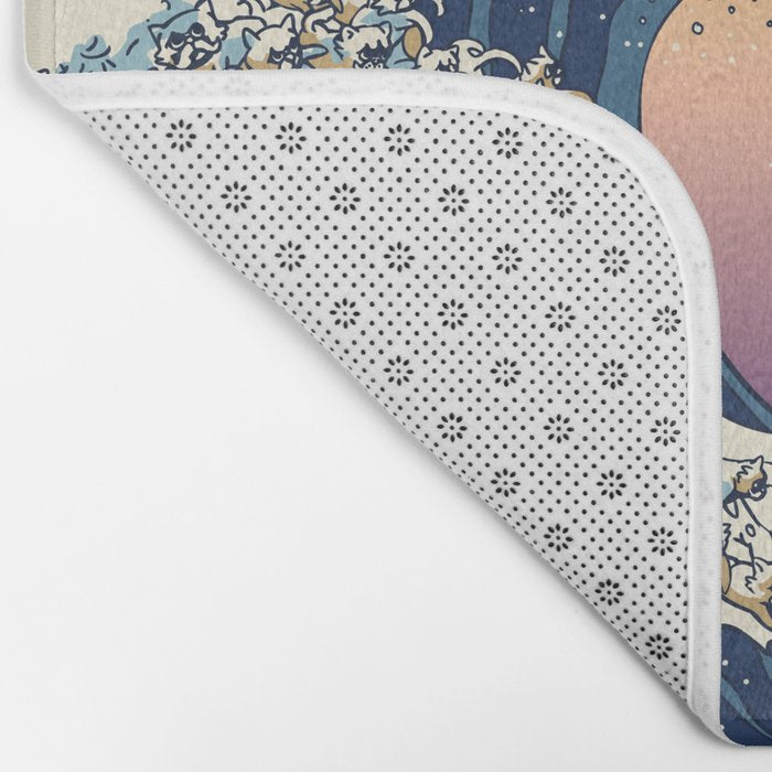 The Great Wave Of  Cat Bath Mat Gallery Image 2