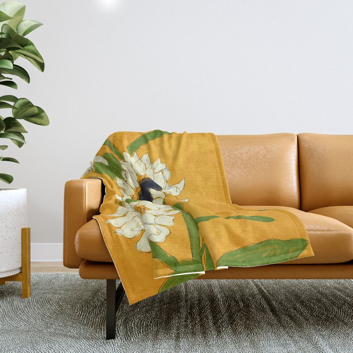 Sunflower Yellow Sami Throw Blanket Gallery Image 1