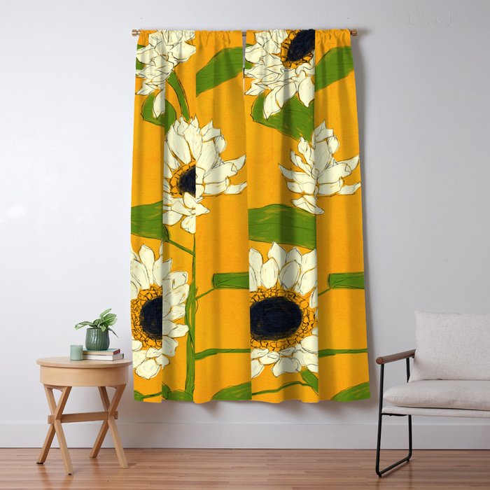 Sunflower Yellow Sami Window Curtain Gallery Image 1