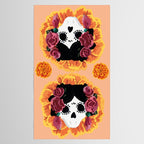 Catrina frida mexican kawaii cute sugar skull mexican style mexican flower marigold skeleton  Tablecloth Gallery Image 2