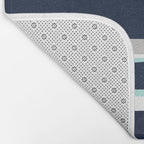 Ocean, Stripe Abstract Pattern, Navy, Aqua, Gray Bath Mat Gallery Image 2