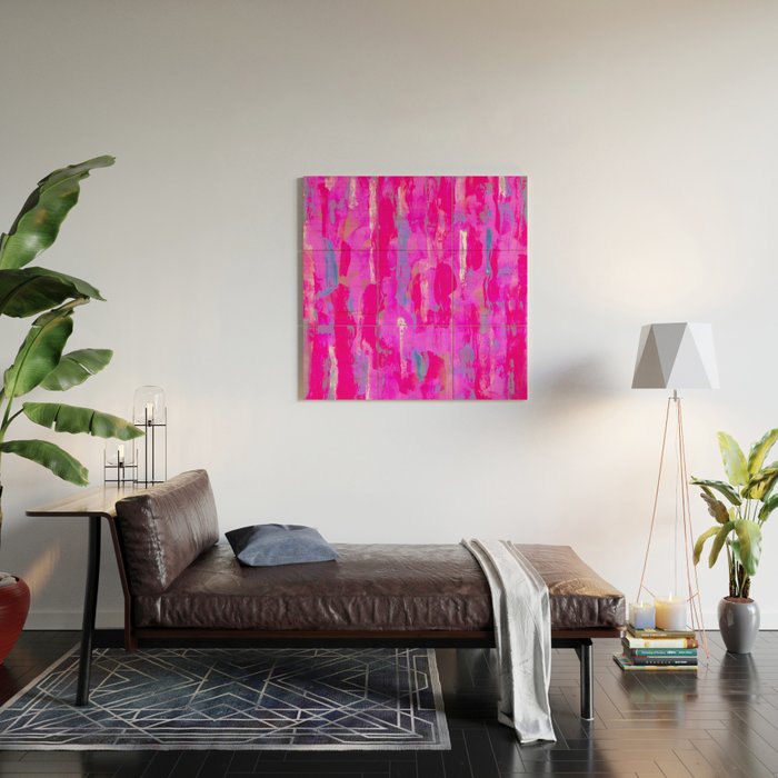 Vibrant Pink Wood Wall Art Gallery Image 2