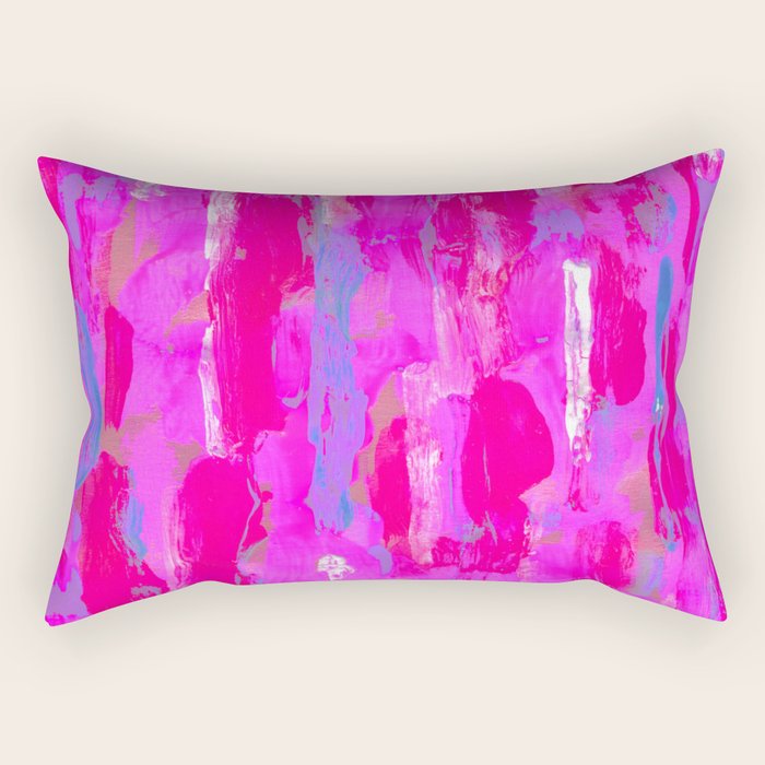 Vibrant Pink Rectangular Pillow Gallery Image 2