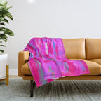 Vibrant Pink Throw Blanket Gallery Image 1