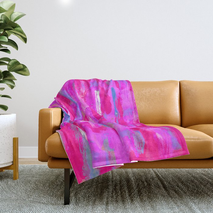 Vibrant Pink Throw Blanket Gallery Image 1