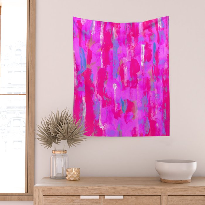 Vibrant Pink Wall Tapestry Gallery Image 2