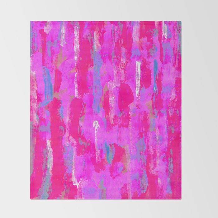 Vibrant Pink Throw Blanket Gallery Image 2