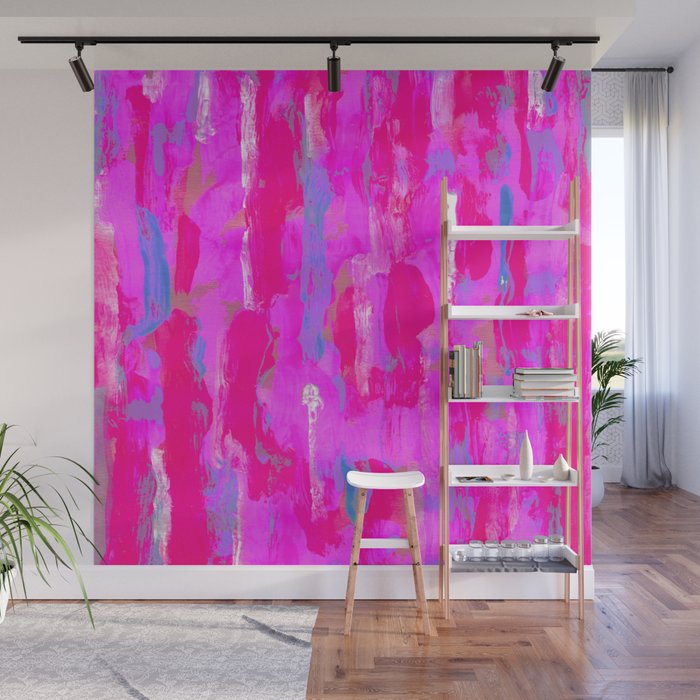 Vibrant Pink Wall Mural Gallery Image 1