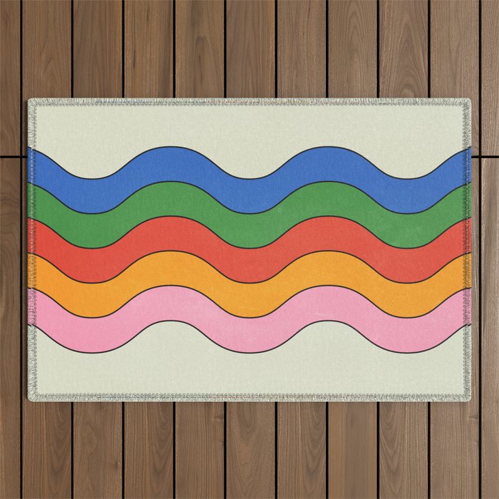 Retro Candy Waves Outdoor Rug Gallery Image 1
