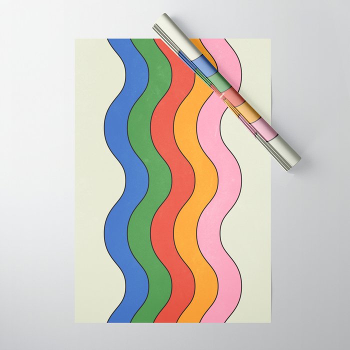 Retro Candy Waves Wrapping Paper Gallery Image 1