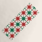 Festive Mid-Century Stars & Sparkles in Green, Red & White Yoga Mat Gallery Image 1
