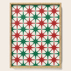 Festive Mid-Century Stars & Sparkles in Green, Red & White Serving Tray Gallery Image 1