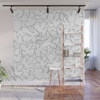 Abstract black and white floral art pattern Wall Mural Gallery Image 1