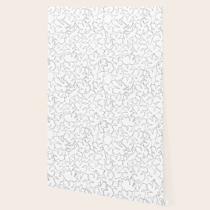 Abstract black and white floral art pattern Wallpaper Gallery Image 2