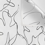 Abstract black and white floral art pattern Wall Tapestry Gallery Image 3