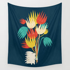 Hedgehog with flowers Wall Tapestry Gallery Image 4
