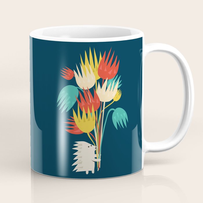 Hedgehog with flowers Coffee Mug Gallery Image 1