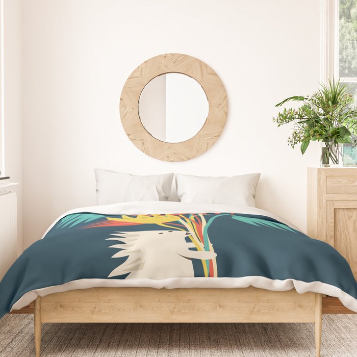 Hedgehog with flowers Duvet Cover Gallery Image 3