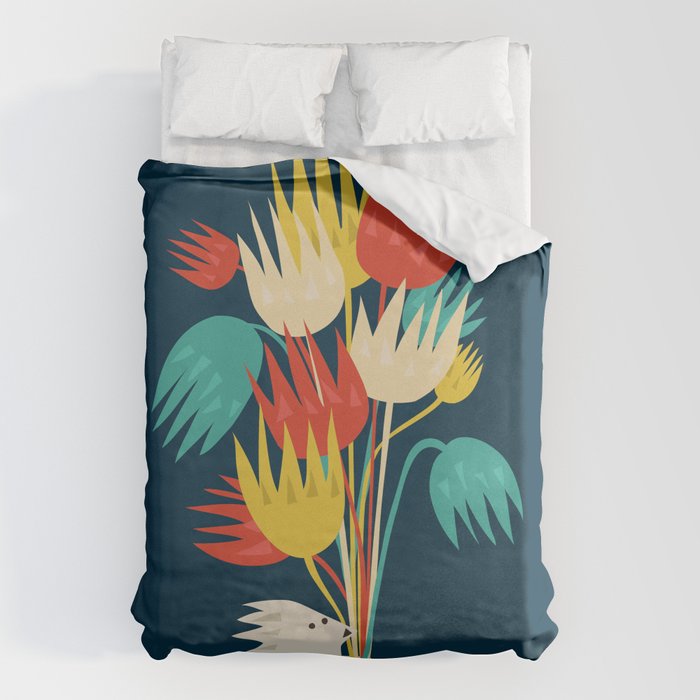Hedgehog with flowers Duvet Cover Gallery Image 6