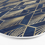 Art Deco Diamonds in Navy and Gold Bath Mat Gallery Image 3