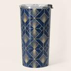 Art Deco Diamonds in Navy and Gold Travel Mug Gallery Image 2