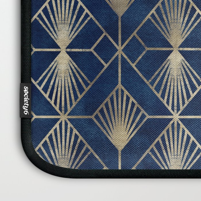 Art Deco Diamonds in Navy and Gold Laptop Sleeve Gallery Image 3