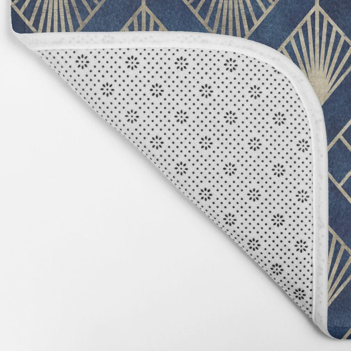 Art Deco Diamonds in Navy and Gold Bath Mat Gallery Image 2