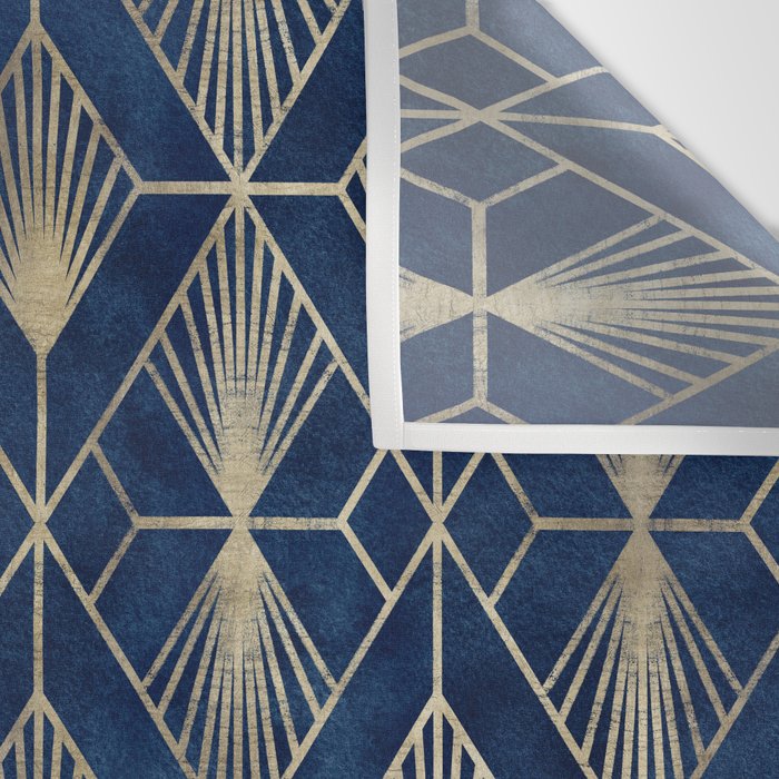 Art Deco Diamonds in Navy and Gold Wall Tapestry Gallery Image 3
