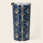 Art Deco Diamonds in Navy and Gold Travel Mug Gallery Image 3