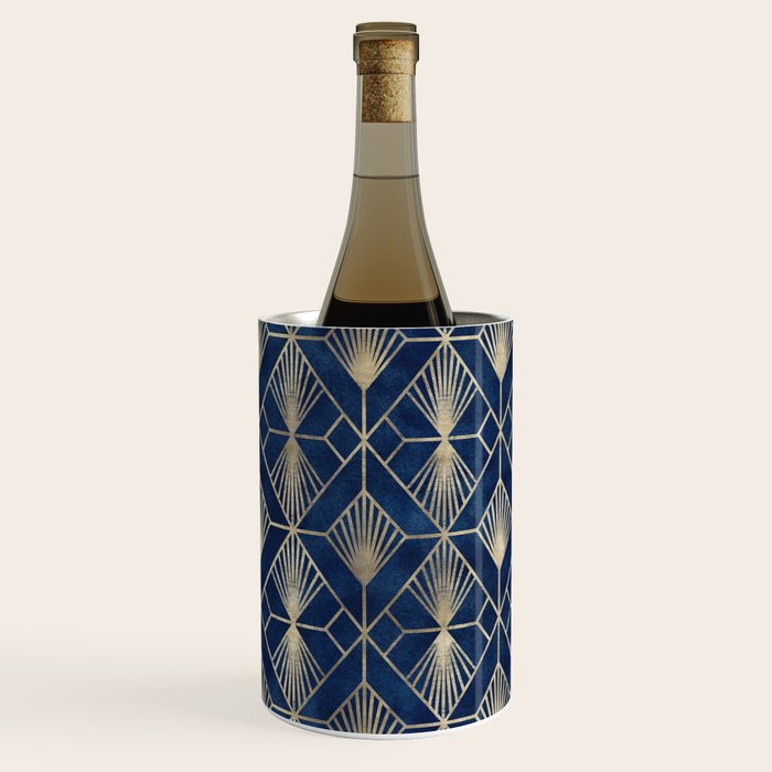 Art Deco Diamonds in Navy and Gold Wine Chiller Gallery Image 2