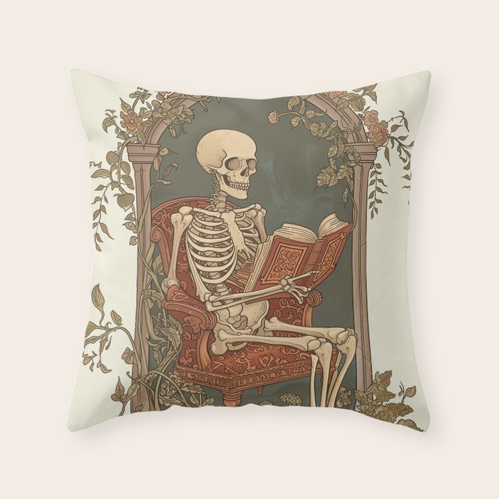 Hardcore Bookworm VI Throw Pillow Gallery Image 6